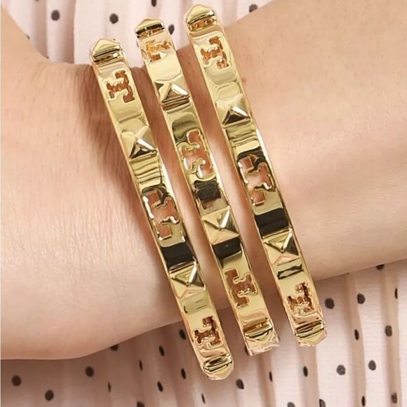 NIB RARE Tory Burch 16K Gold Plated Bracelet - Picture 4 of 10